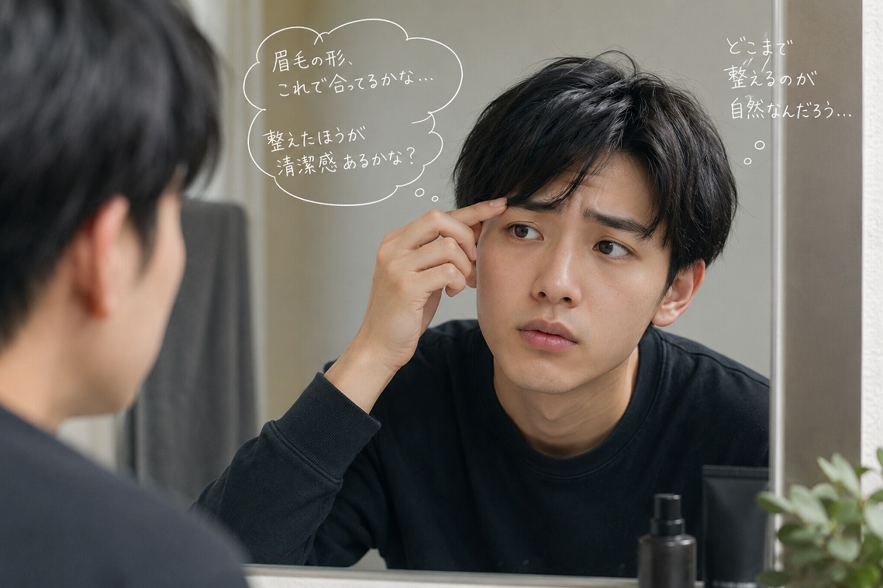 清潔感のあるメンズ眉の男性