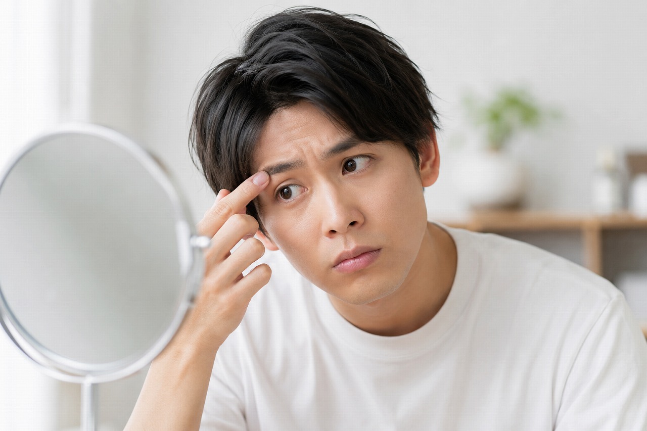 メンズ眉を自然に整えるイメージ