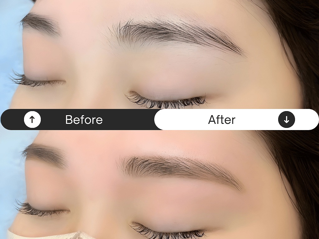 眉WAXで目元の印象を変えた画像