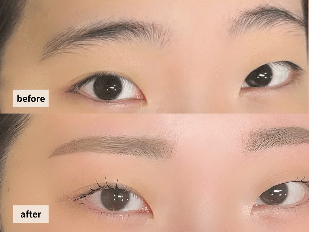 まつ毛パーマと眉WAXで目元を一気に整えた画像