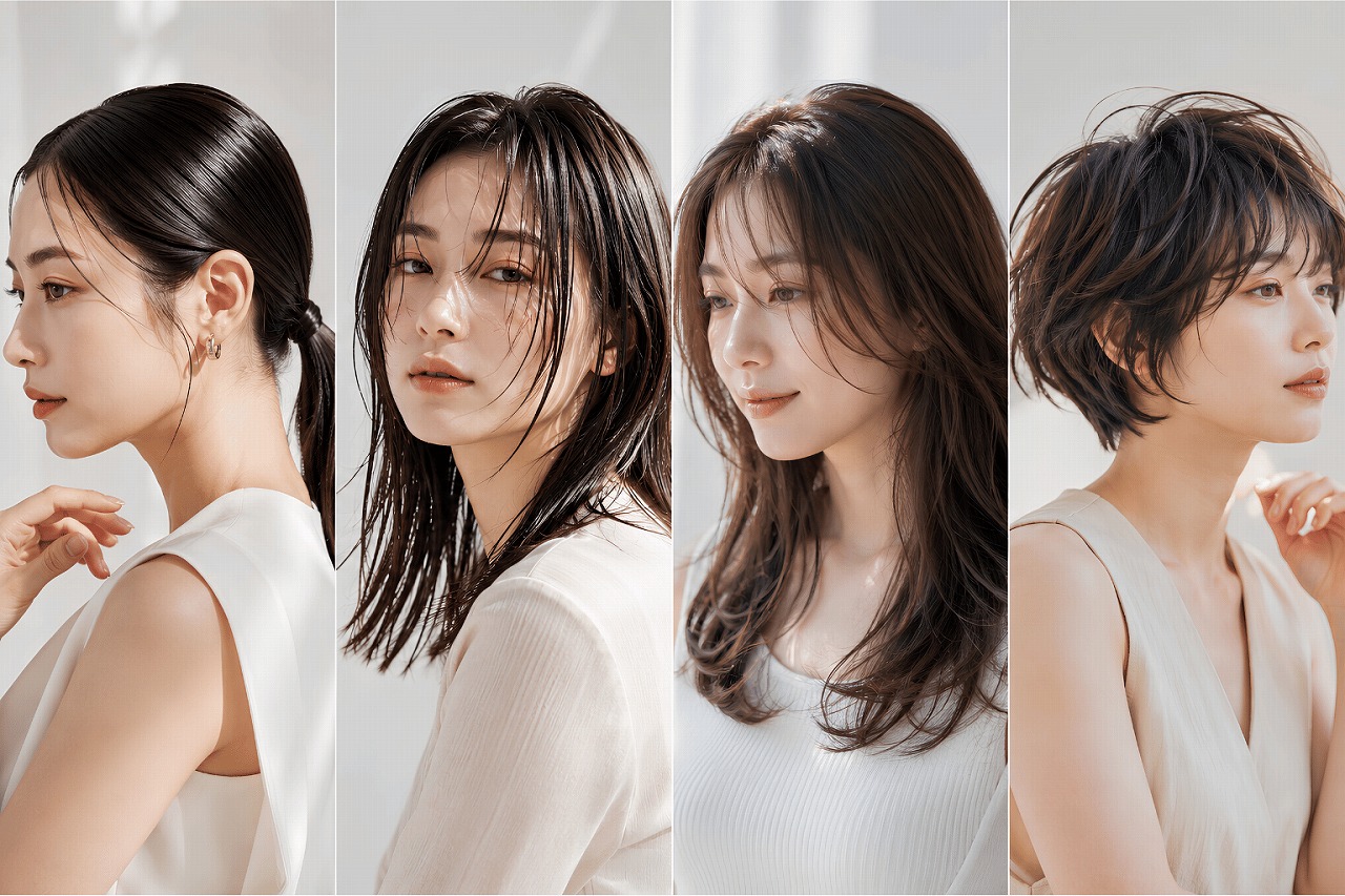 目的別にヘアスタイリング剤を選ぶイメージ