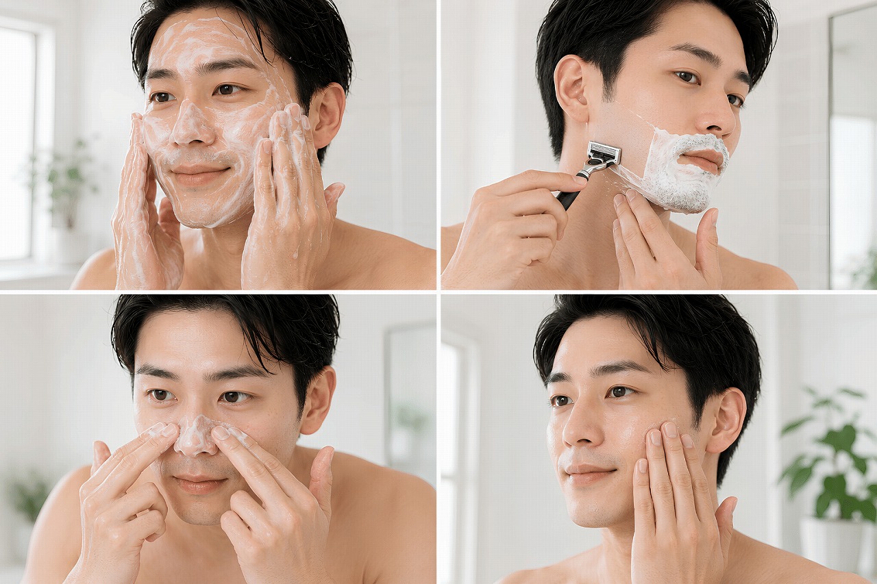 メンズ洗顔を皮脂汚れとシェービングで選ぶイメージ