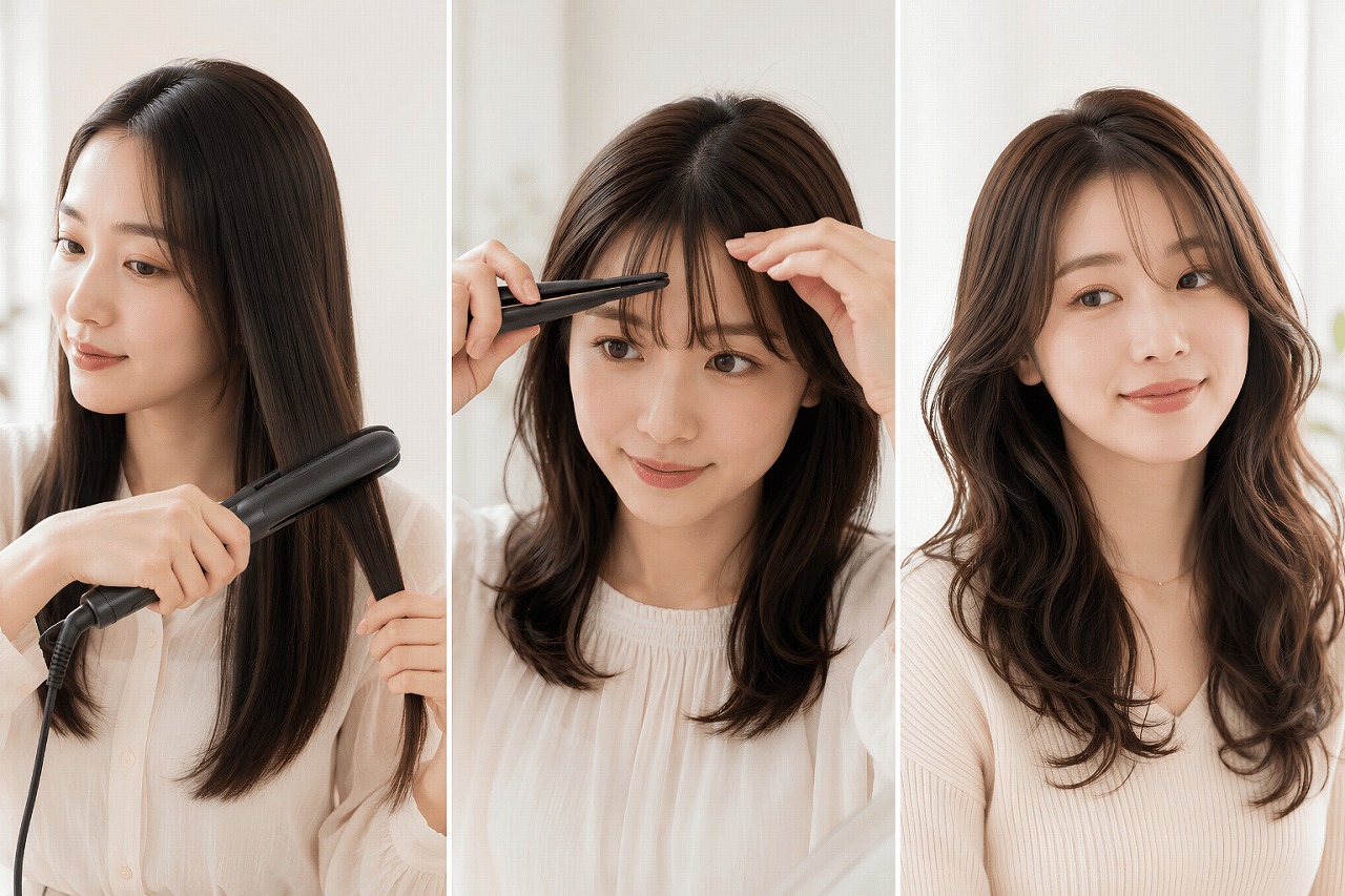 ヘアアイロンを髪の長さと仕上がりで選ぶイメージ