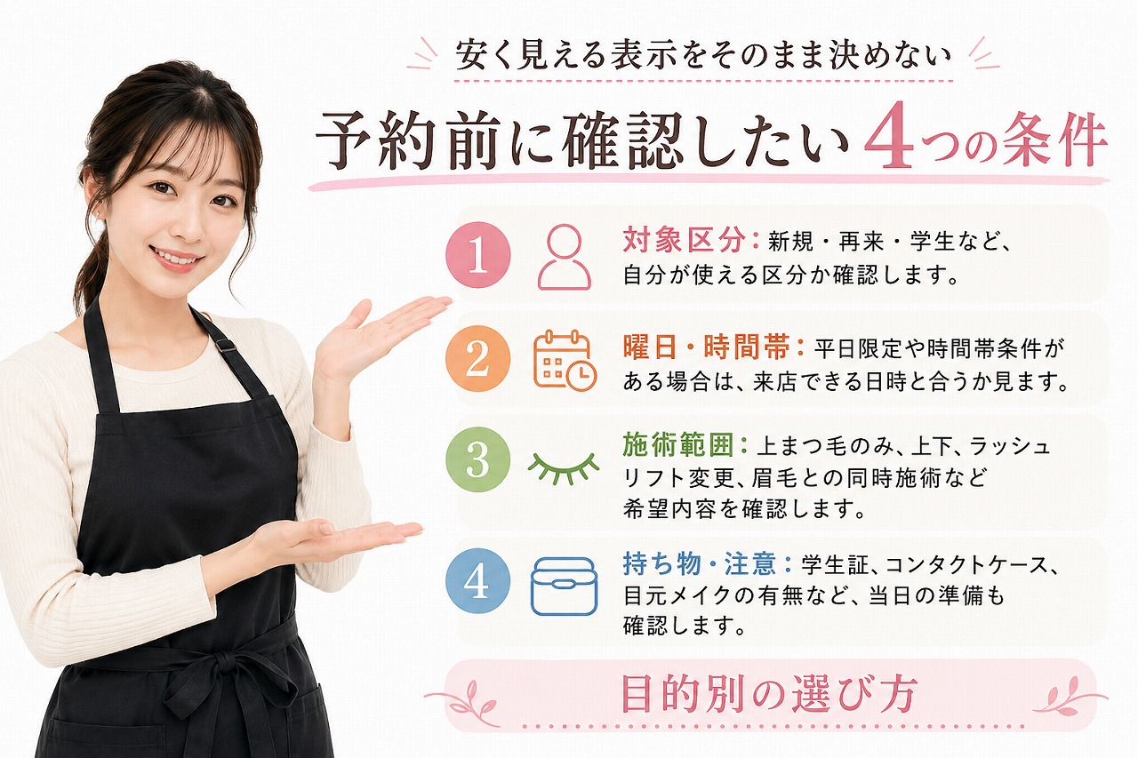 大山で安いまつ毛パーマ|平日9時3,980円・新規4,300円